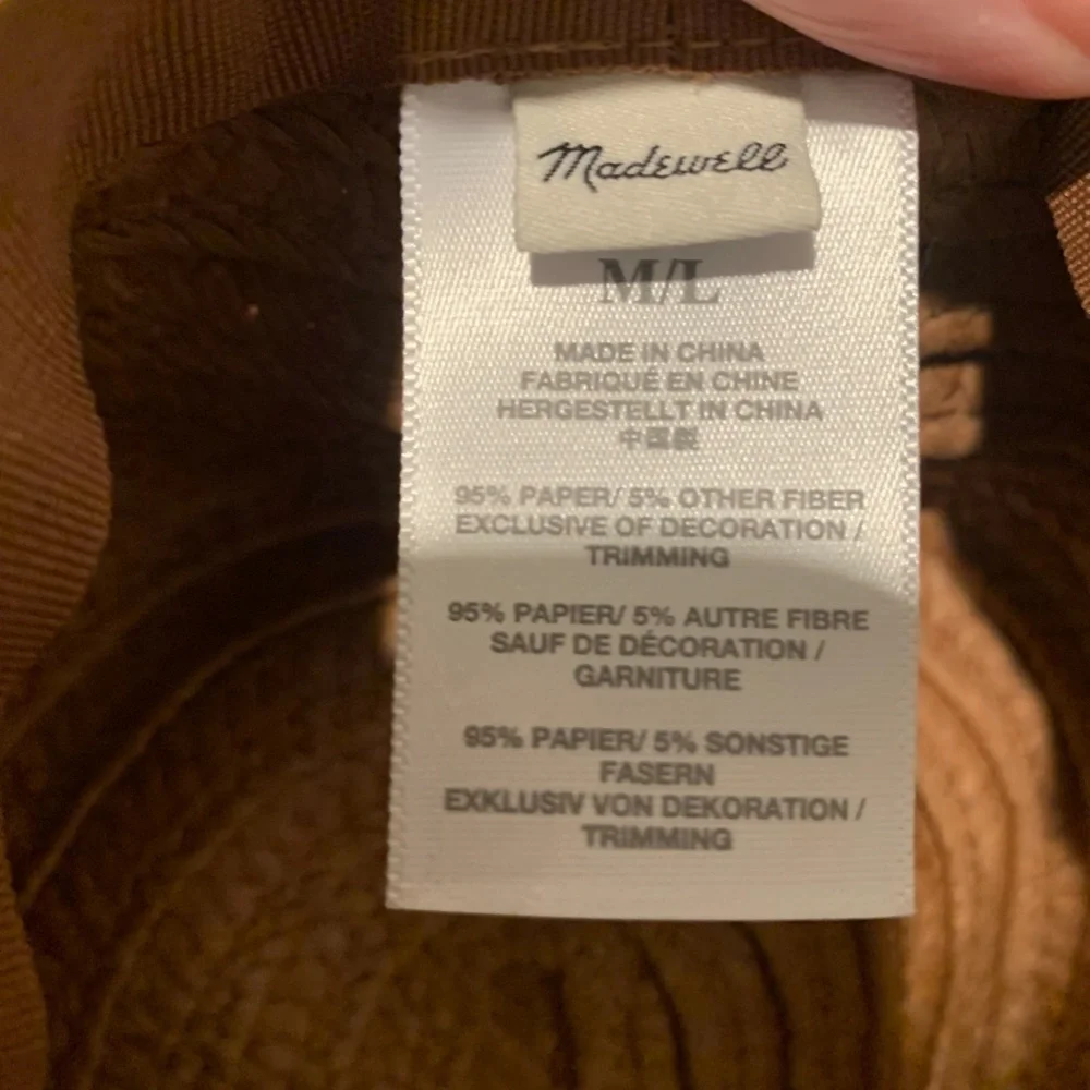 Madewell Braided Straw Hat in Warm Nutmeg M/L NWT